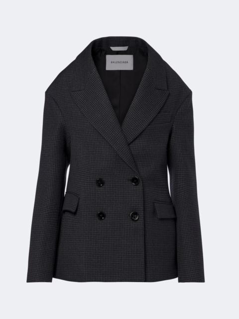 BALENCIAGA Houndstooth double-breasted wool jacket