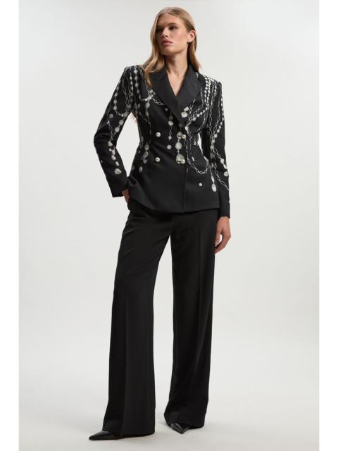 KAREN MILLEN Archive Collection- Petite Satin Tailored Kickflare Trouser