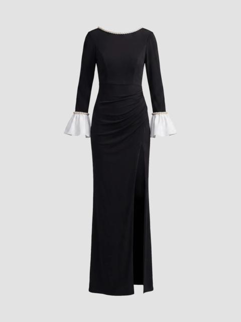 MAC DUGGAL Women's Faux Pearl-Embellished Bubble Sleeve Gown - Black Ivory