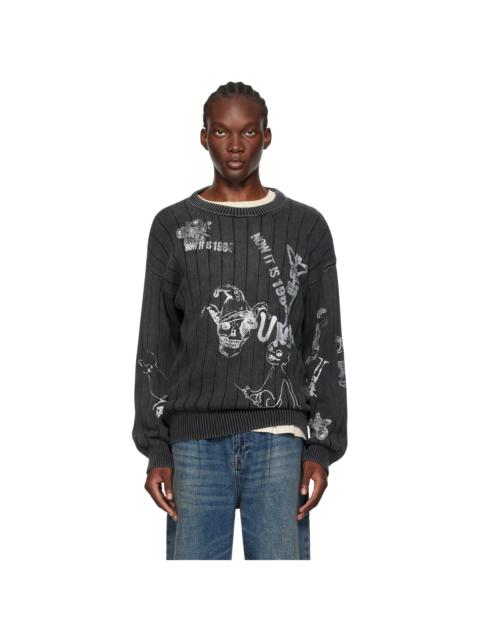 R13 Gray Drop Needle Sweater