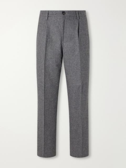 Portuguese Flannel Terroir Straight-Leg Pleated Wool-Twill Trousers