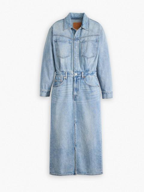 DENIM MIDI SHIRT DRESS