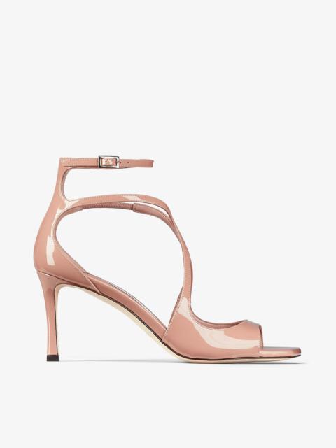 サンダル・ミュール Jimmy Choo GLITTER LEATHER AZIA 75 (AZIA75 GLE CHAMPAGNE) JIMMY CHOO Azia 75 Champagne Glitter Leather Sandals