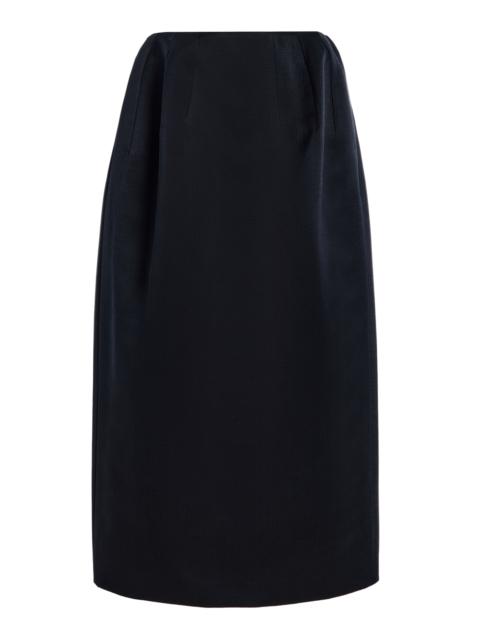 The Row Gamin Wool-Silk Midi Skirt black