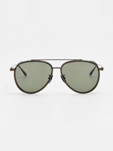 LINDA FARROW Cortes Sunglasses in Matt Black Nickel