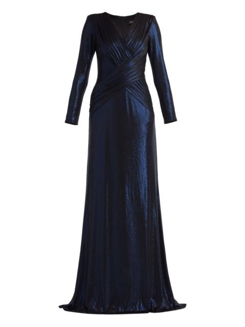 TADASHI SHOJI long-sleeve V-neck maxi dress