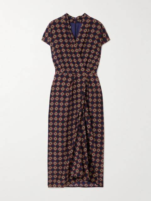 Dries Van Noten Wrap-effect Printed Silk-crepe Midi Dress