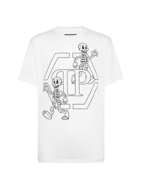 Skeleton-print cotton T-shirt