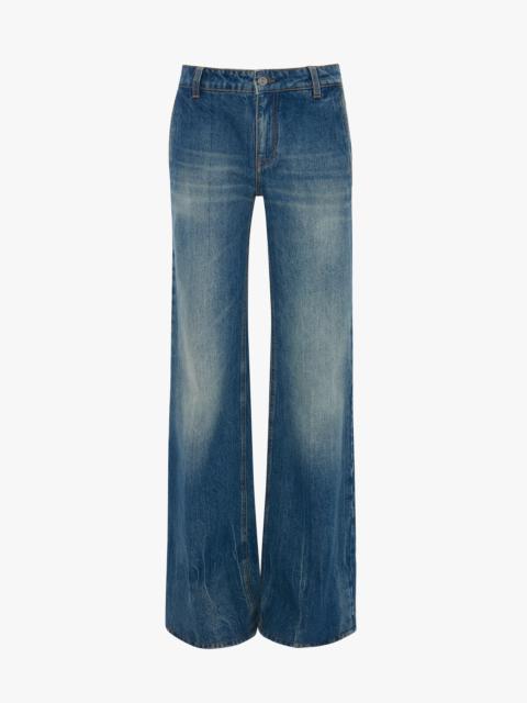Victoria Beckham Low Waist Straight Leg Jean In Vintage Indigo