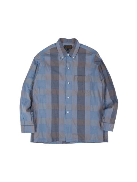 BEAMS PLUS Open B.D. Indigo Panama Weave Plaid Indigo