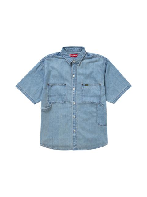 Supreme Loose Fit S/S Denim Painter Shirt Washed Blue