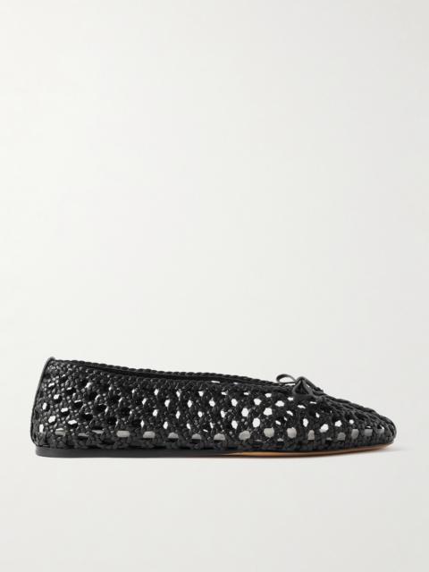LE MONDE BÉRYL Regency Bow-embellished Woven Leather Ballet Flats