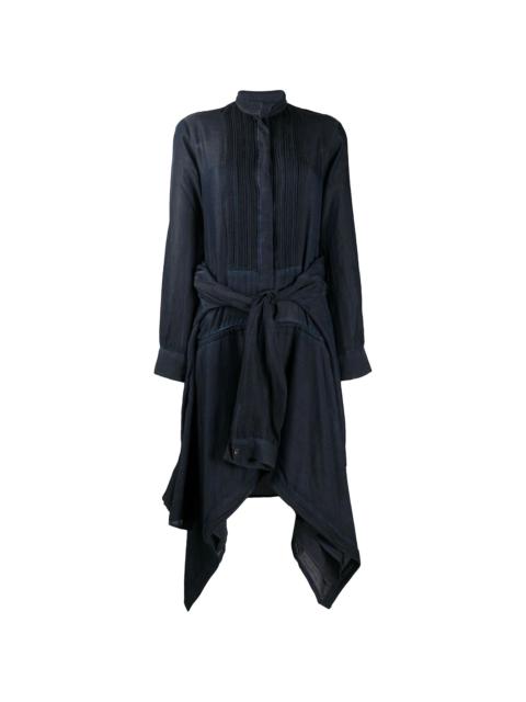 Diesel pleated detail denim dress