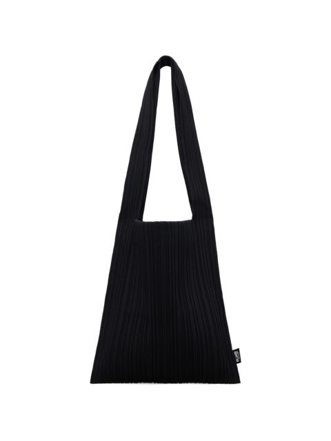 Pleats Please Issey Miyake Black Crepe Knit Tote