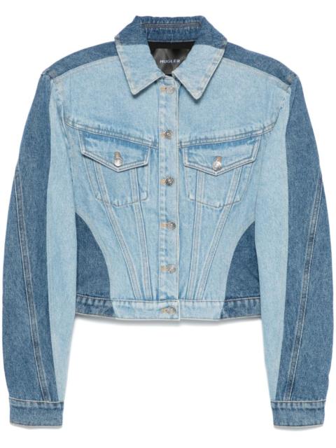 MUGLER colour-block denim jacket