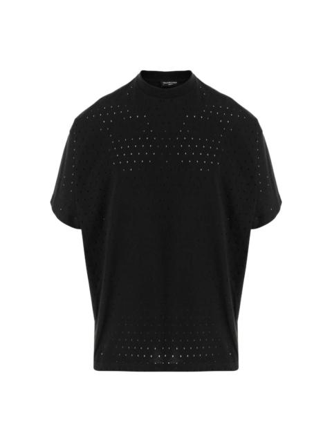 BALENCIAGA Balenciaga Mesh Crewneck Oversized T-shirt 'Black' 694576TMVD41000