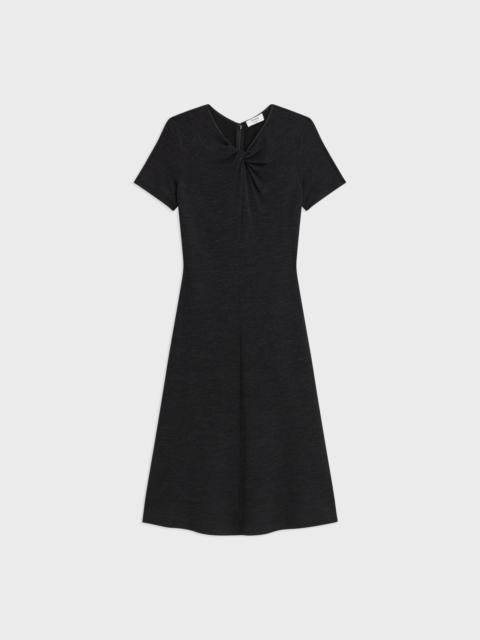Twisted Midi Dress in Viscose-Wool