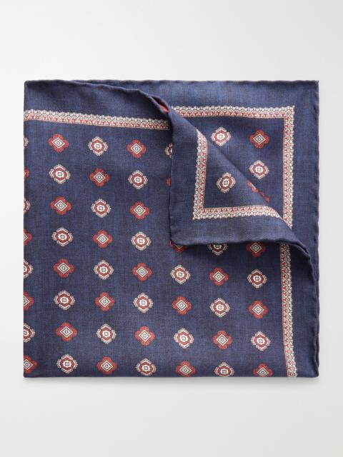 Brunello Cucinelli Printed Silk Pocket Square
