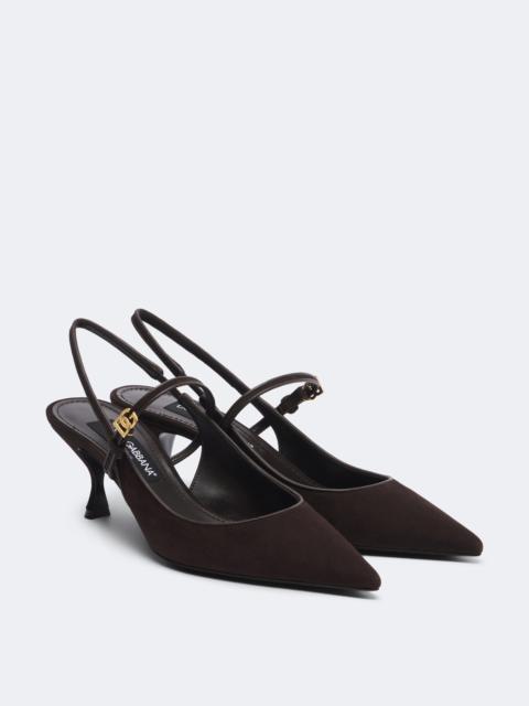 Dolce & Gabbana DG suede slingback pumps