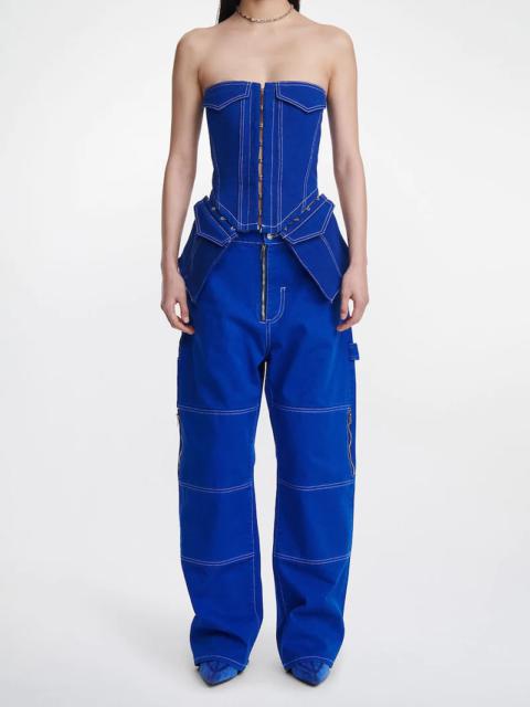 Dion Lee COTTON DENIM CORSET TOP W/ POCKETS