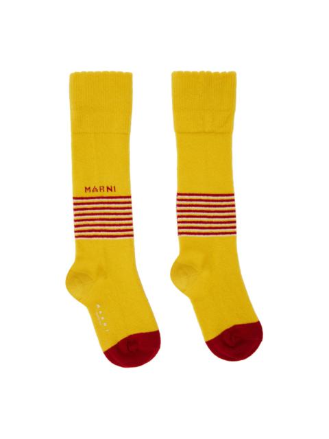 Marni Yellow Striped Socks