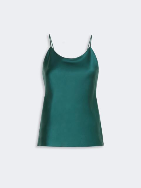 Max Mara ACETI Silk satin top - DARK GREEN