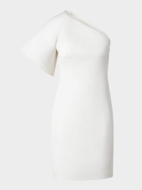 AKRIS One-Shoulder Structured-Sleeve Mini Dress