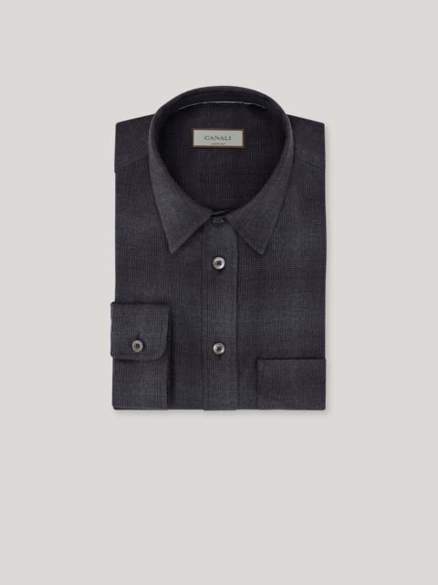 Canali DARK GRAY COTTON AND LYOCELL RELAXED-FIT SHIRT