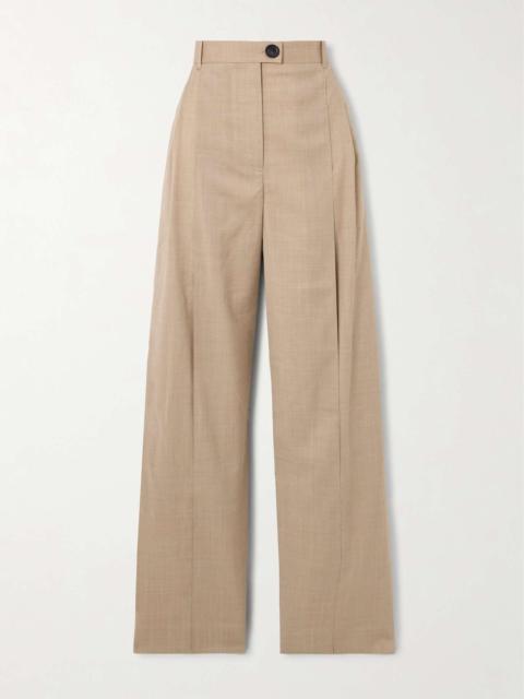 Cutout wool-blend pants