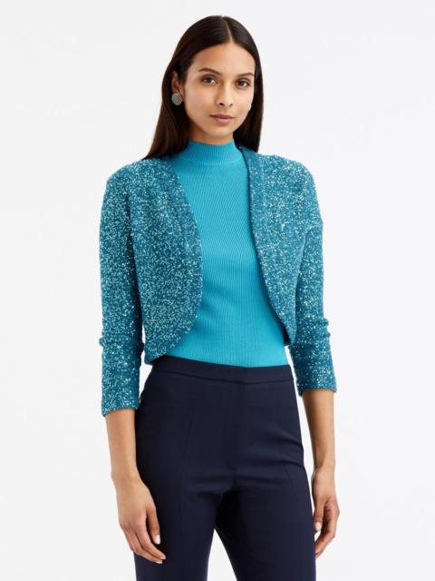 Oscar de la Renta SEQUIN CASHMERE SILK BOLERO