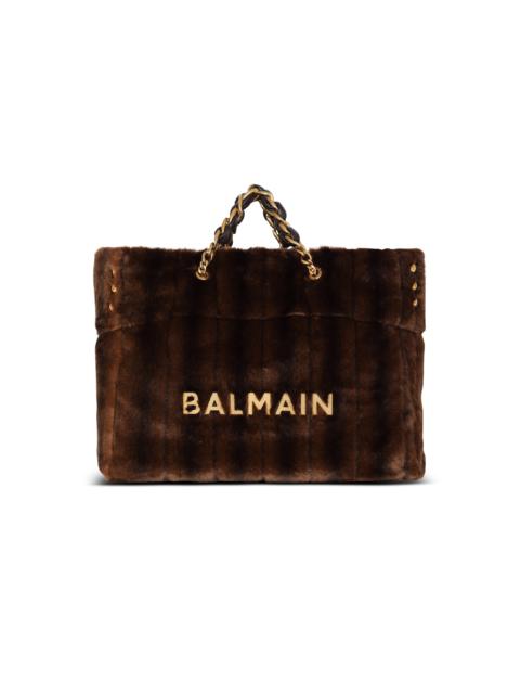 Balmain 1945 Soft faux fur tote bag