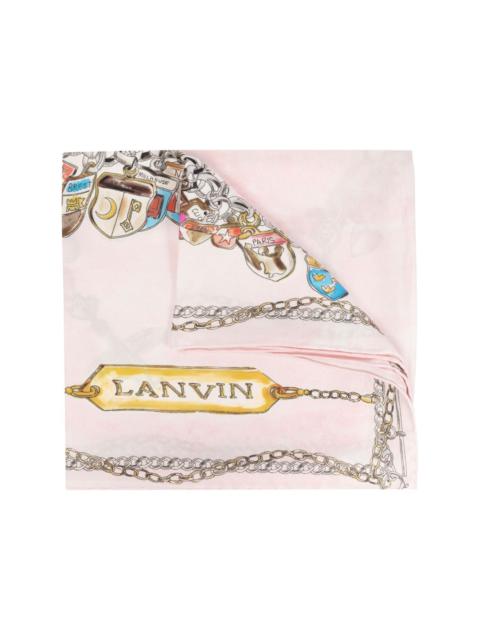 Lanvin illustration-print silk scarf