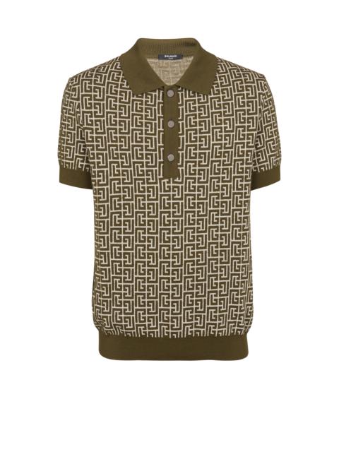 Balmain Wool polo shirt with monogram