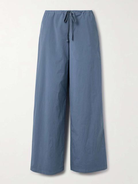 SKIMS Cotton-blend poplin wide-leg pants - Harbor Midnight blue
