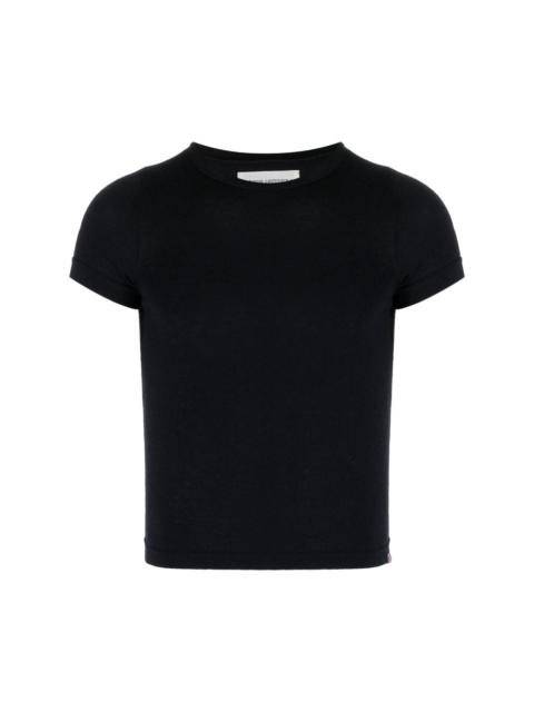 extreme cashmere rainbow-stitch fine-ribbed T-shirt