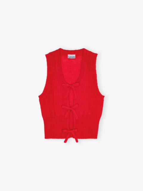 GANNI RED TIE STRING VEST