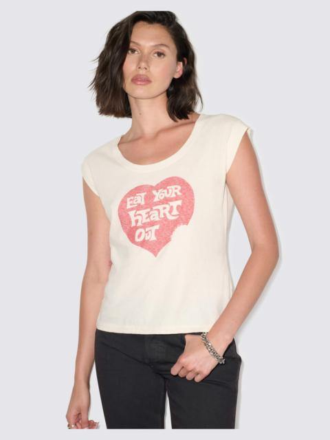 RE/DONE Freddie Tee Eat Your Heart - Vintage White