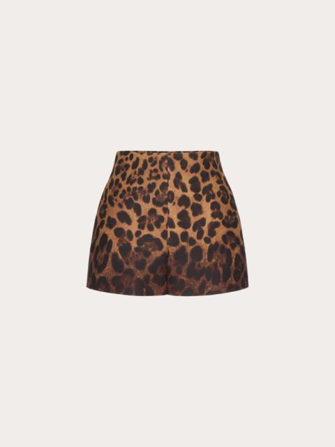 Valentino CREPE COUTURE ANIMALIER DEGRADÉ SHORTS