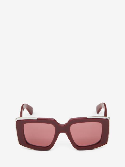 Women's The Grip Geometrical Sunglasses in Burgundy