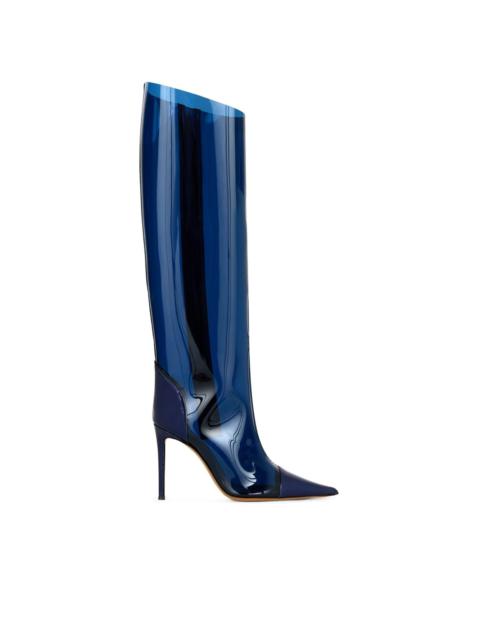 105mm iridescent leather boots
