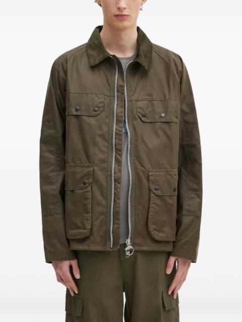 Barbour corduroy-collar waxed jacket
