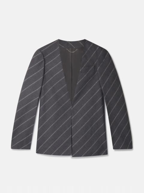 Stella McCartney Pinstripe Slim Fit Collarless Jacket