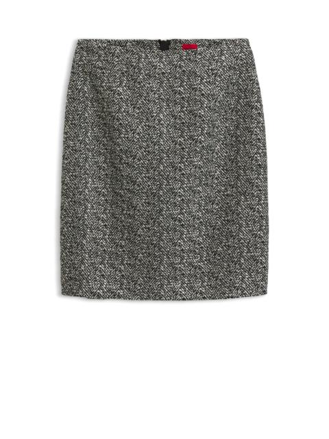HUGO SLIM-FIT PENCIL SKIRT WITH HERRINGBONE PATTERN