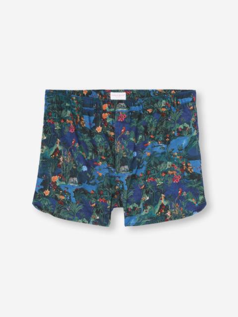Derek Rose Men's Modern Fit Boxers Cotton Batiste Multi Midnight Jungle Print