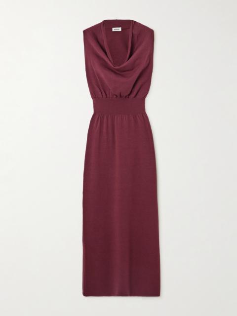 SIMKHAI Ramona Draped Wool-blend Midi Dress