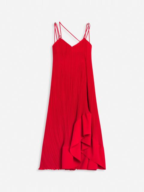 LONG PLEATED DRESS WITH STRAPS