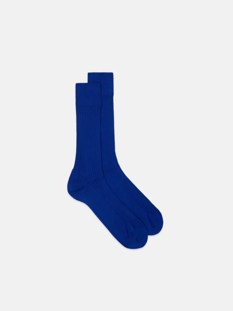 J. PRESS MADE-IN-ENGLAND SOLID BLUE COTTON SOCKS