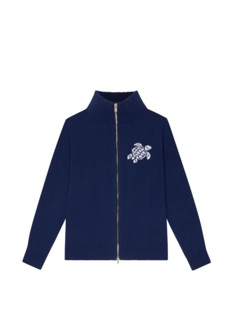 Vilebrequin logo-jacquard zip-up cardigan