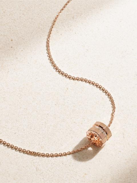 Chopard Ice Cube Pure Mini 18-karat rose gold diamond necklace Gold