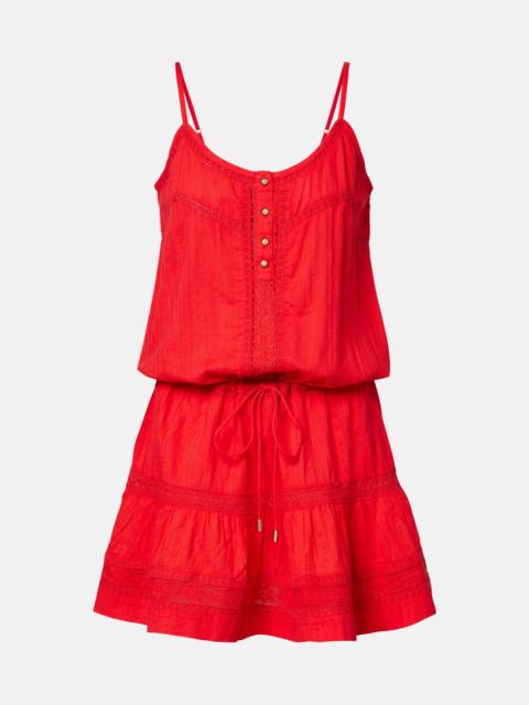 MELISSA ODABASH Kelly crochet-trimmed cotton minidress